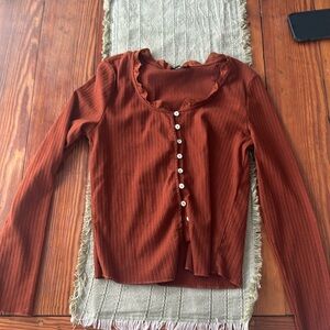 Miss Me Burnt Orange cropped top